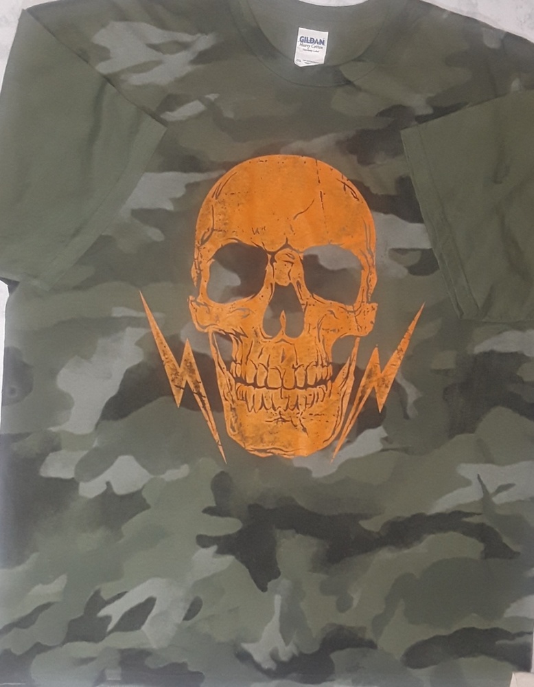 Green camouflage print with skeleton sz 2XL - Picture 4 of 5
